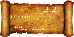 Lieb Lili névjegykártya